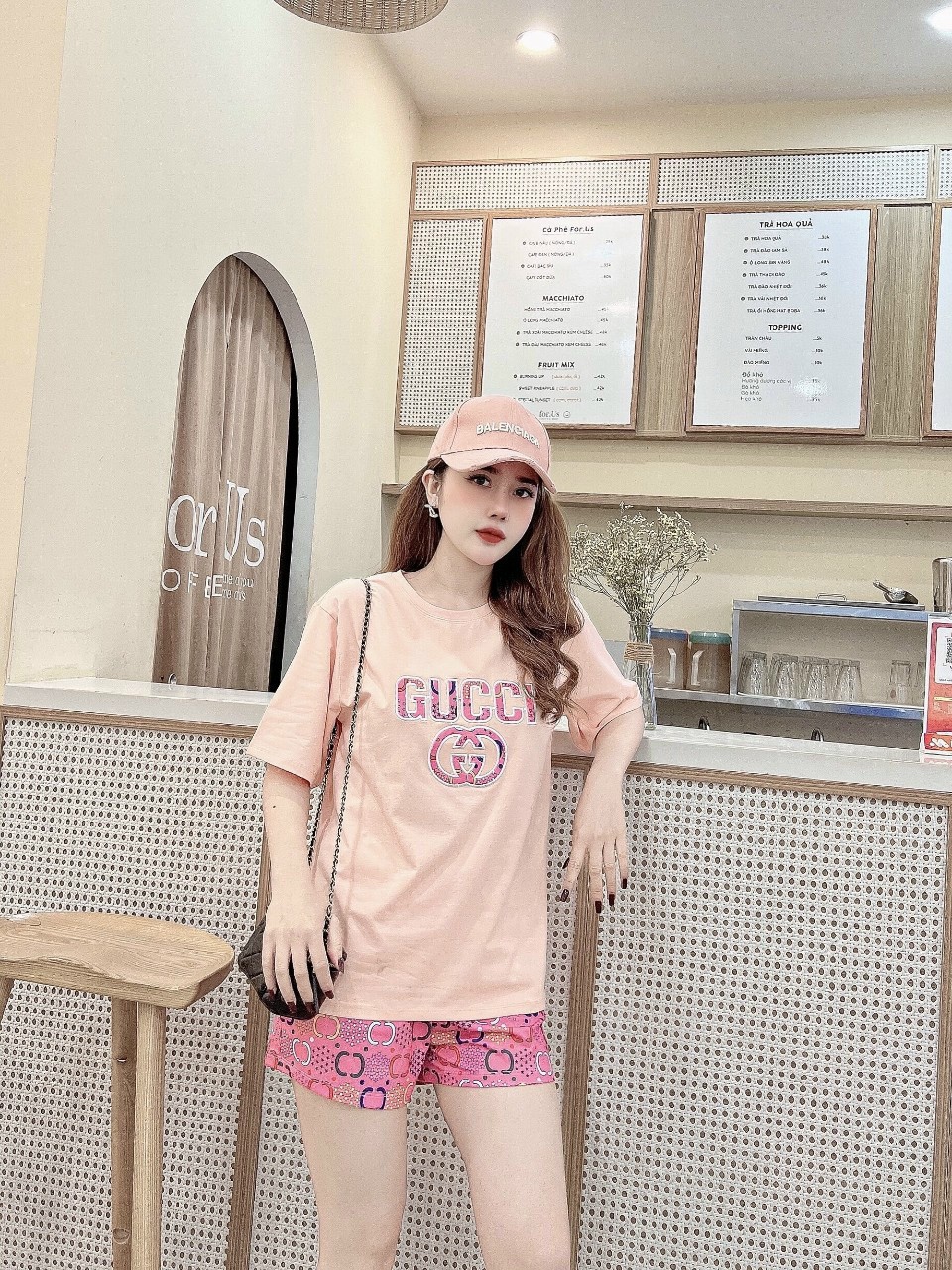 BỘ THỜI TRANG PHỐI HỌA TIẾT GUCCI THÊU - BTN421